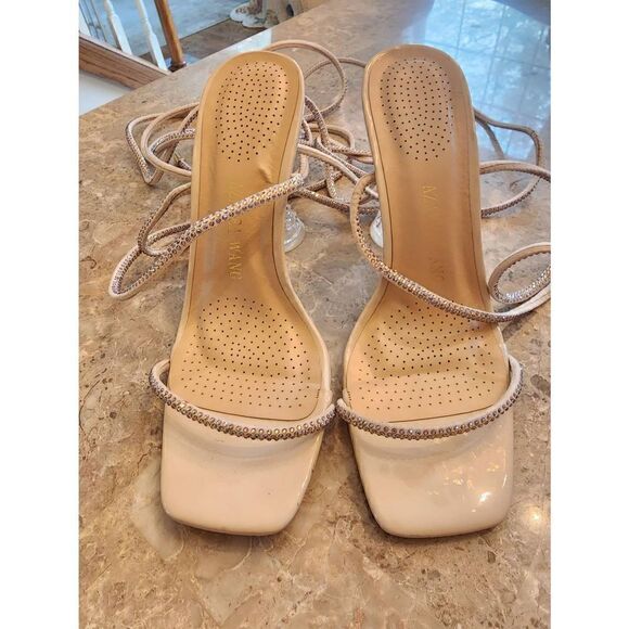 Azalea Wang Deena strappy gladiator heel in nude size 7 - Picture 2 of 9